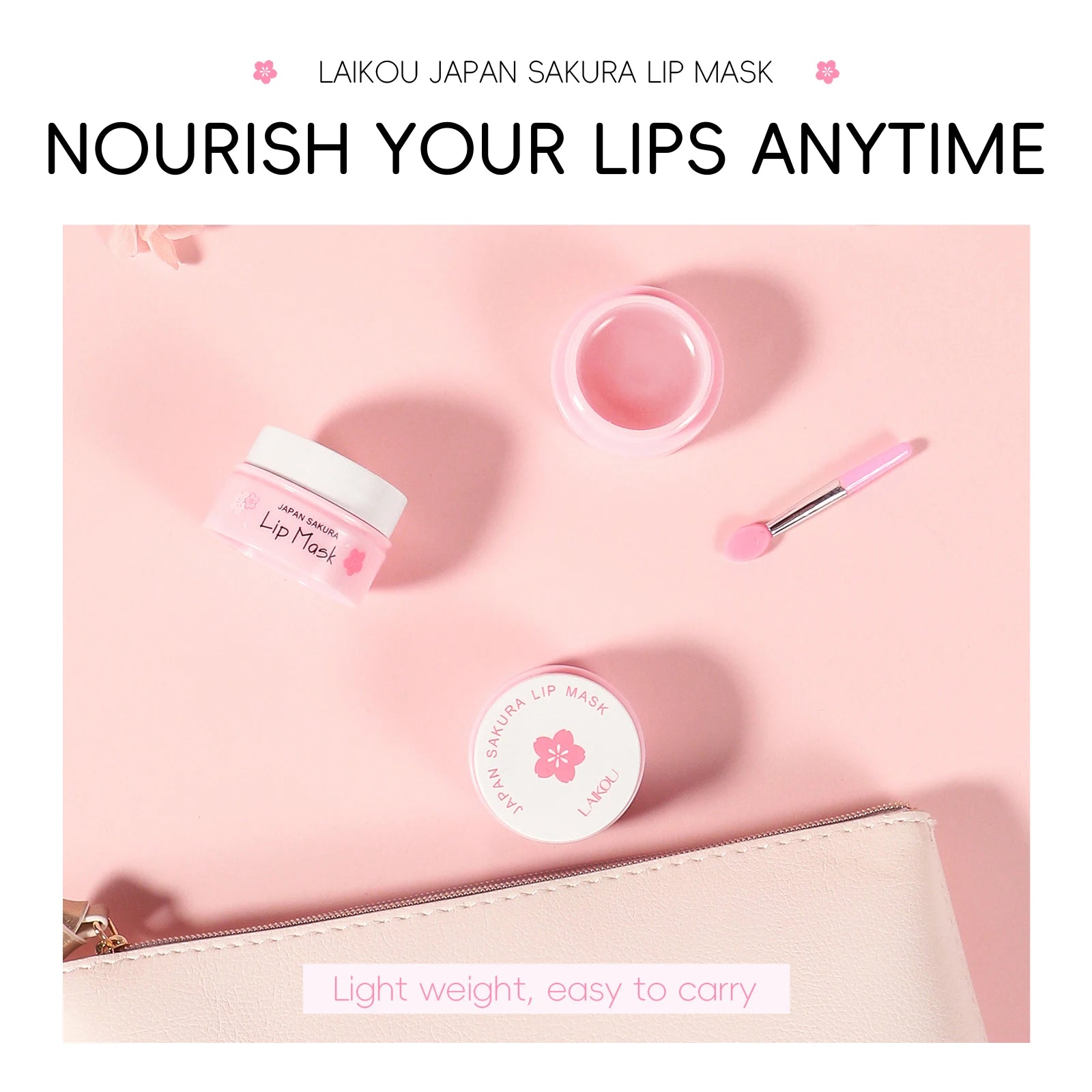 LAIKOU Sakura Lip Mask - Overnight Hydrating Lip Balm for Plump Lip Lines Beauty Care
