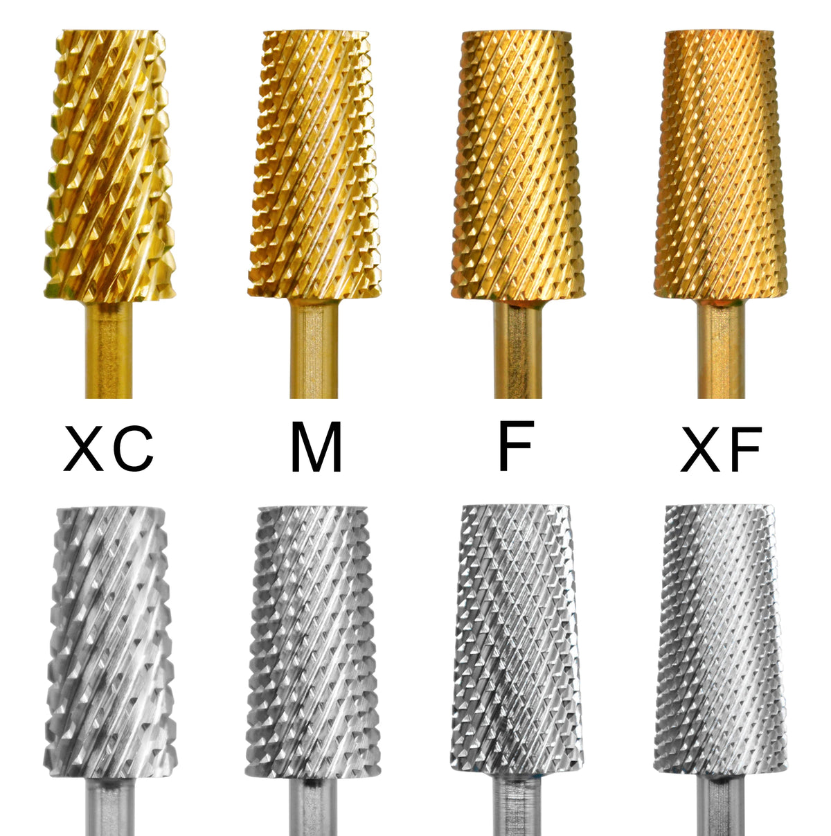 RolinStar 6.6 Large Trapezium Tapered Barrel Gold Silver steel Carbide milling cutter nail drill bit manicure pedicure