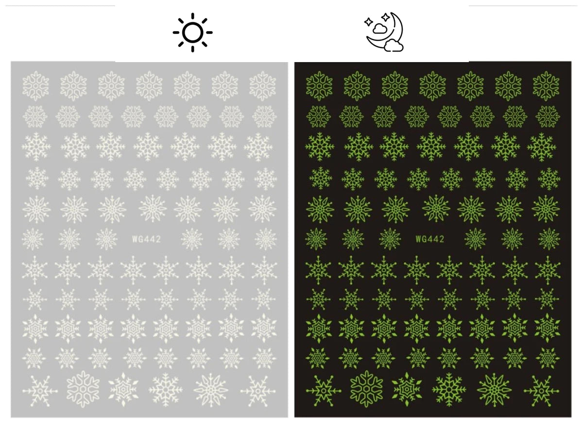 Sliver Bronzing 3D Christmas Nail Art Decoration Sticker Sparkly White Colorful Glitter Geometry Snowflake Winter Slider Foil
