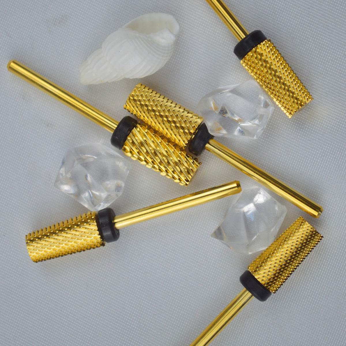 RolinStar 6.6 Large Trapezium Tapered Barrel Gold Silver steel Carbide milling cutter nail drill bit manicure pedicure
