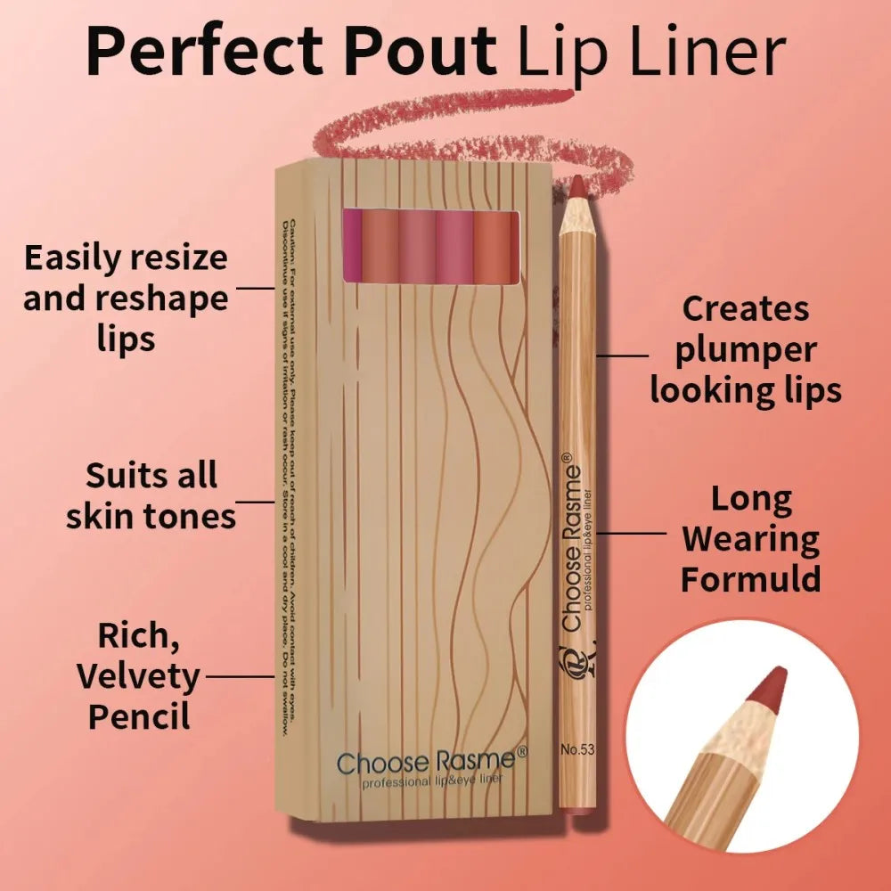 12 Color Nude Matte Lipstick Pencil Long-lasting Waterproof Lip Pencil High Pigmented Lip Liner Lip Makeup Tool