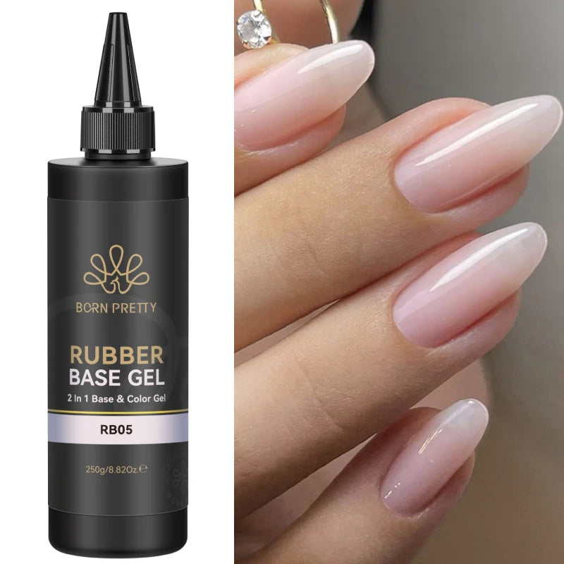 BORN PRETTY 250g Super Top Coat Gel Nail Polish Base Gel Matte Top Coat Jelly Gel Rubber Base Gel Soak Off Big Volume Varnish
