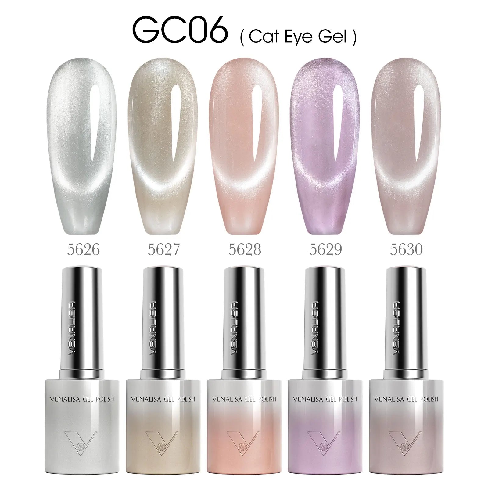 VENALISA 60 Colors TPO/HEMA FREE Glitter Gel Cat Eye Gel Nail Polish UV/LED Soak-Off Gel Polish Manicure DIY Nail Art Christmas