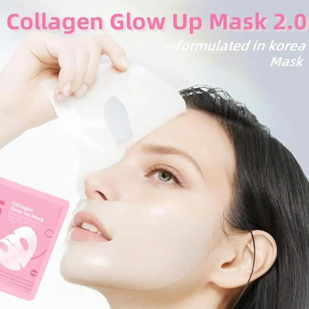 4PCS Quasi-Biological Collagen Hydrating Mask Overnight Brightening Anti-Aging Pore Minimizing Fine Line Reducing Mask Face Care