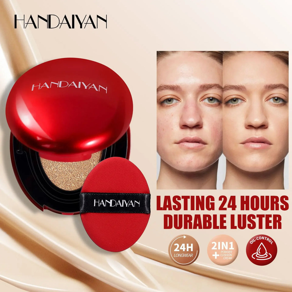 BB Cream Air Cushion Full Coverage Waterproof Long-lasting Brighten Foundation CC Cream Women Base Makeup Face Korean Cosmetics