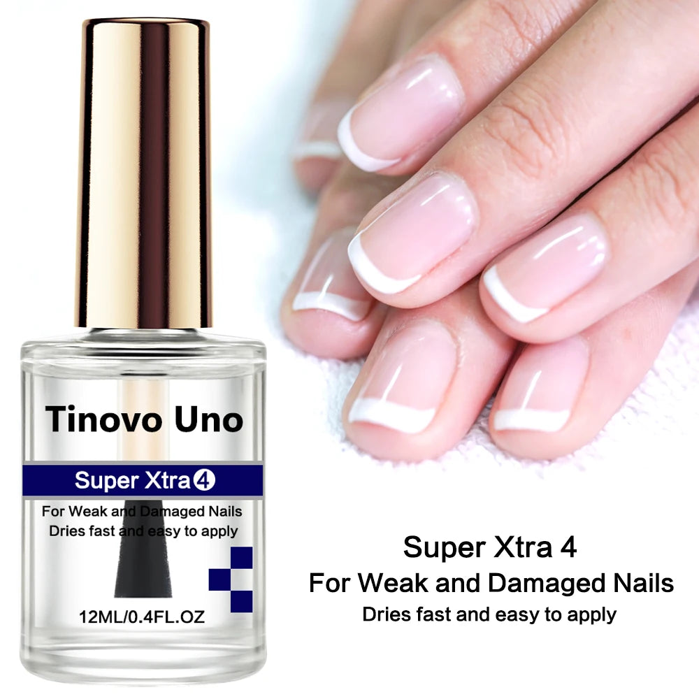 Tinovo Uno Hard Nail Serum Cuticle Oil Nail Polish Cares for Weak Brittle Cracked Nails Keratin Nail Hardener Strengthener Oil