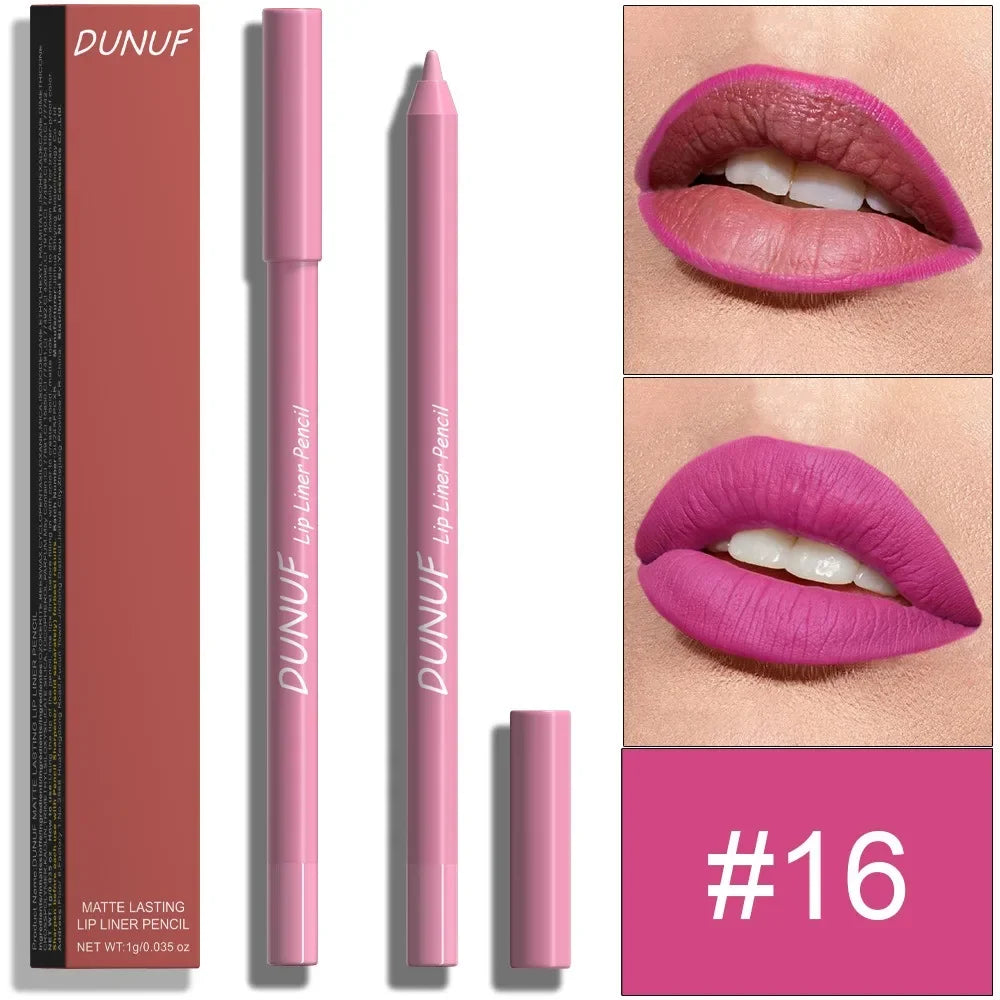 24 Colors Foaming Lipliner Durable Waterproof Soft Mist Lipstick Pen Gentle Pink Brown Purple Colors Matte Lip Contouring Pencil