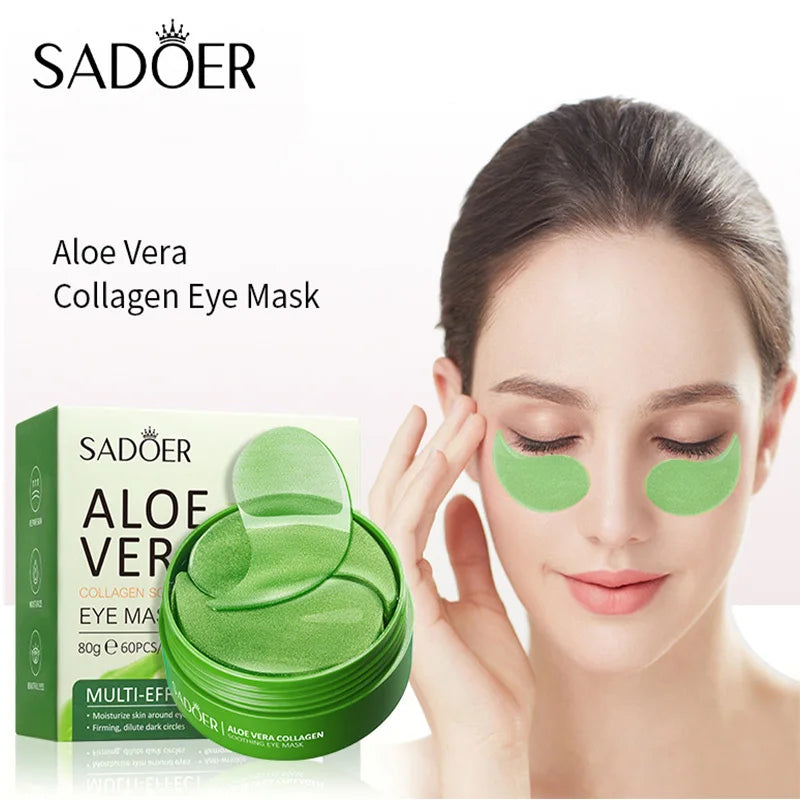 240pcs=120pairs Eye Patches Hyaluron Acid & Gold & Seaweed & Cucumber Hydrating Milk Moisturizing Crystal Collagen Gel Eye Mask
