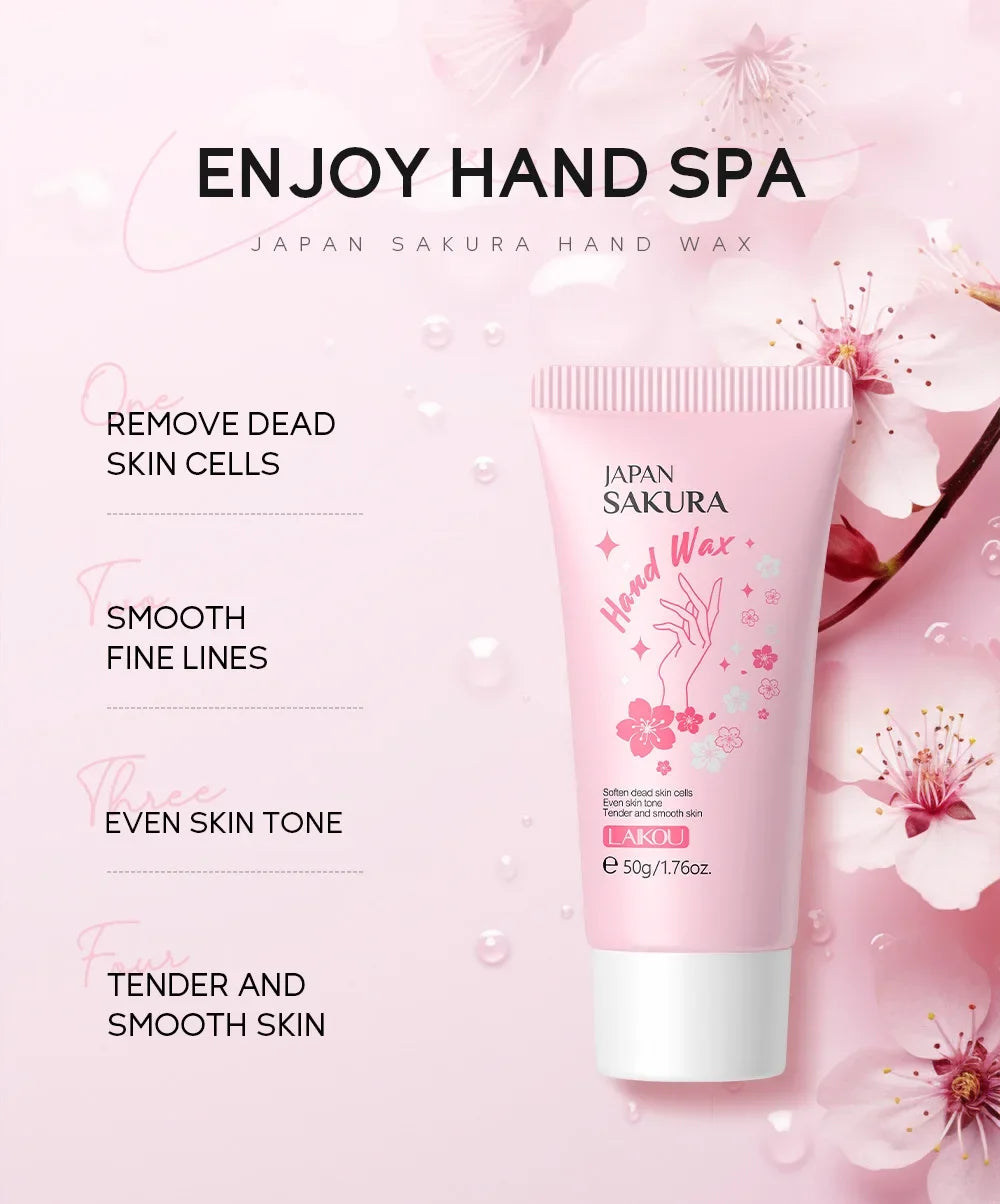 Cherry Blossom Honey Milk Hand Wax Moisturizing Hand Mask Exfoliating Dead Skin Nourishing Smoothing Dry Rough Hands Repair