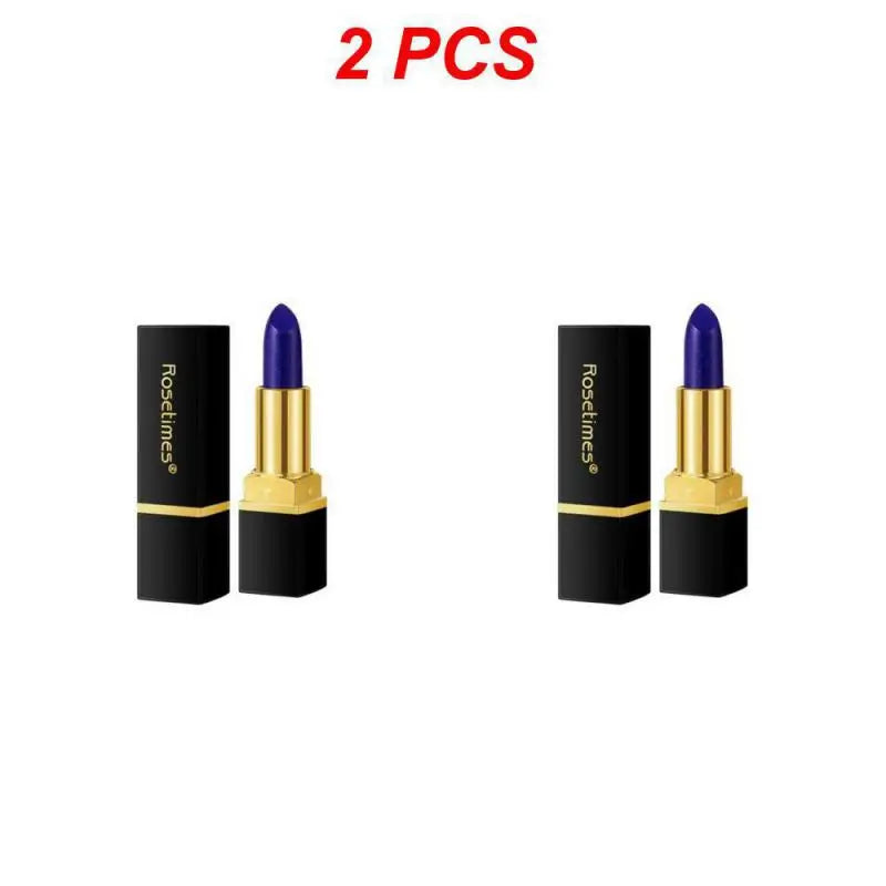 Color Changing Blue Rose Lipstick - Mood Lip Balm Long Lasting Non-Transfer Kiss Proof Lip Makeup