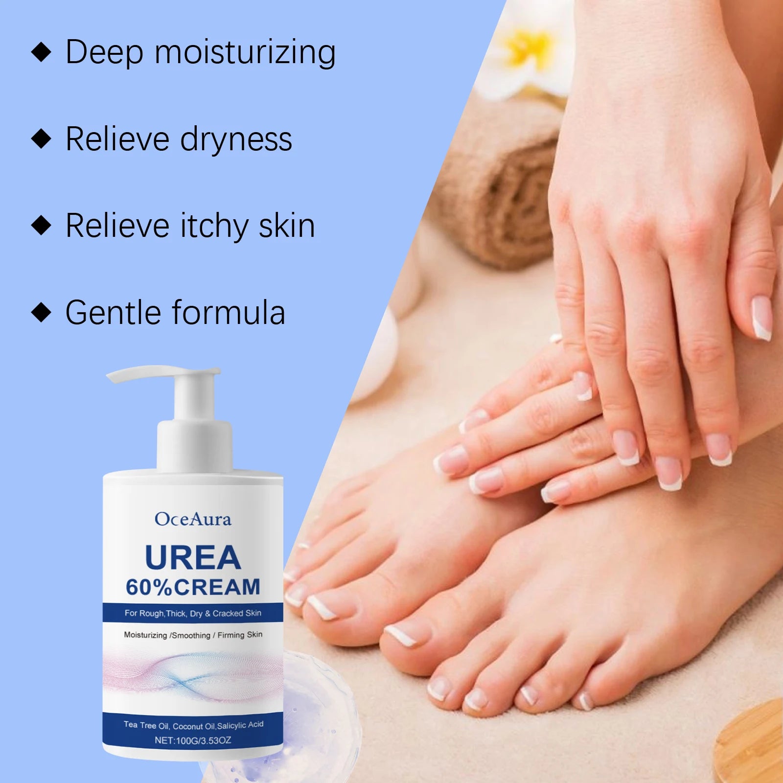 60% Urea Care Foot Cream Heel Moisturizing Soft Relieve Drying Cracked Remove Calluses Dead Skin Removal Hand Foot Skin Care