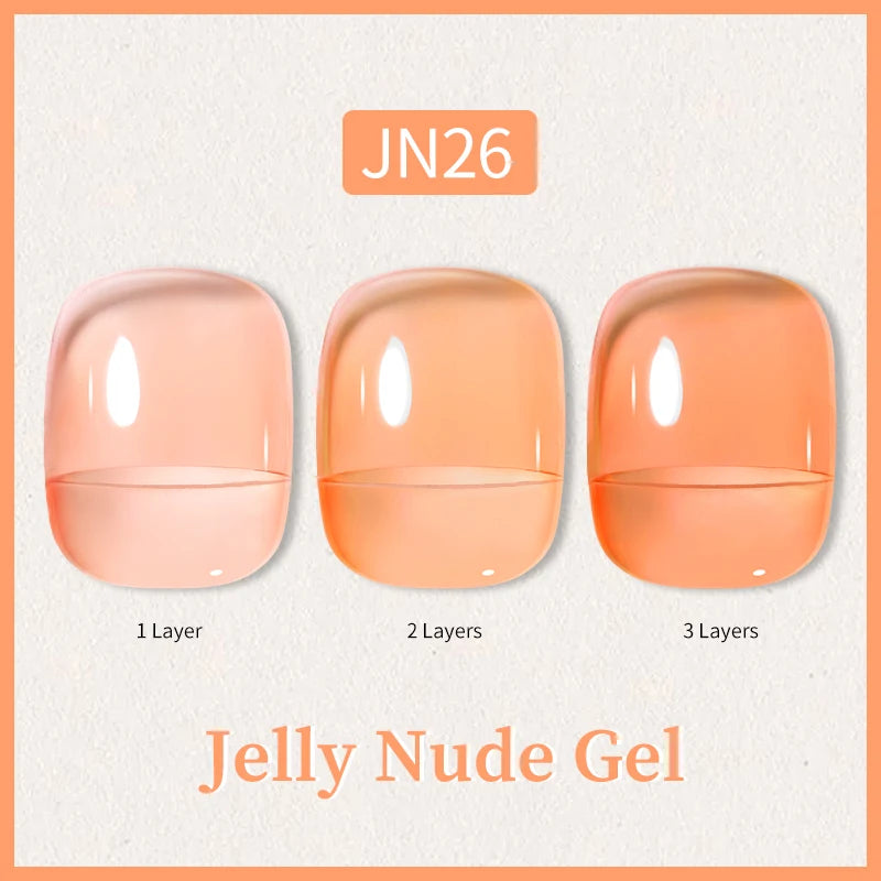 BORN PRETTY 10ml Glitter Pink Nude Jelly Nail Gel Polish Varnis Semi-permanent Sheer Translucent UV LED Soak Off Gel Polish