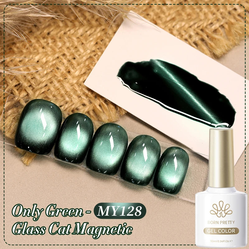 BORN PRETTY 10ml Rhine Lake Blue Cat Magnetic Gel Dark Blue Glitter Soak Off UV Gel Nail Art Varnish Manicure Nail Art Salon
