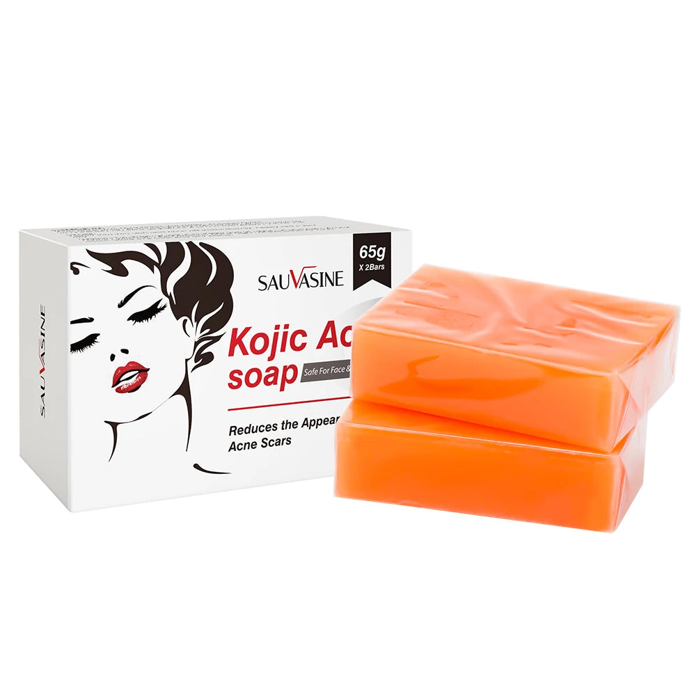 4/2Pcs Natural Soap Bar with Kojic Acid Handmade Brightening Soap for Fades Dark Spots Evens Skin Tone Gentle Cleansing Bath Bar