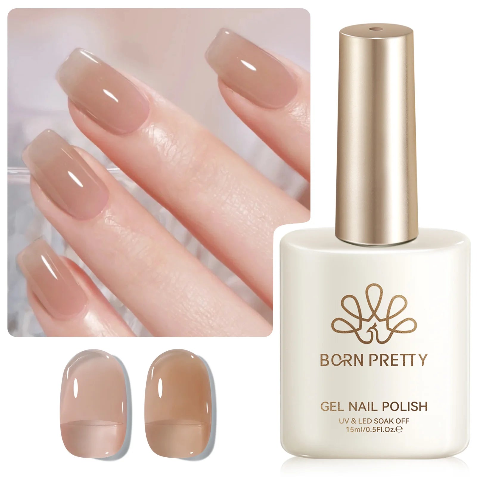 BORN PRETTY 15ML Pearl White Pearl Shell Thread Gel Nail Polish Shiny Glitter Varnis Semi Permanent For Soak Off Gel Nail Art
