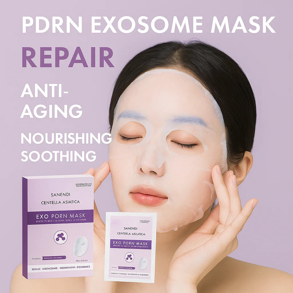 5Pcs PDRN Exo-Bio Collagen Face Mask Moisturizing Oil-Control Brightening Hydrating Shrink Pores Sheet Mask Beauty Skin Care