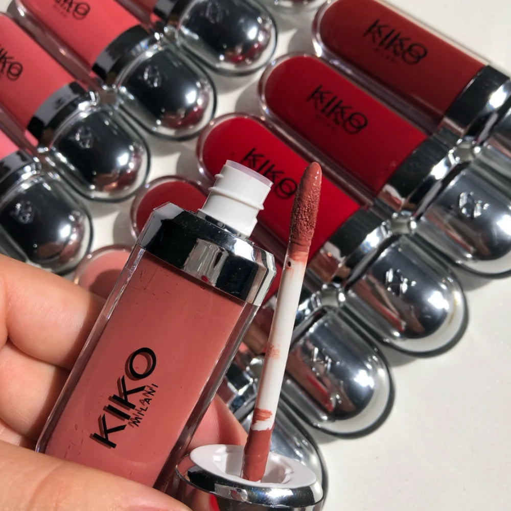 Kiko Double Headed Lipstick Transparent Mirror Non Fading Non Stick Cup Lip Gloss Milk Tea Bean Paste Naked Nature Lip Makeup