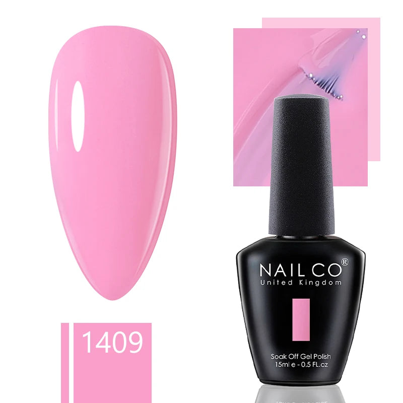NAILCO 15ml Dark Gel Nail Polish Semi-permanent Varnish Hybrid UV Nails Art Glitter Colors Gel Polish Manicure Enamels For Nails