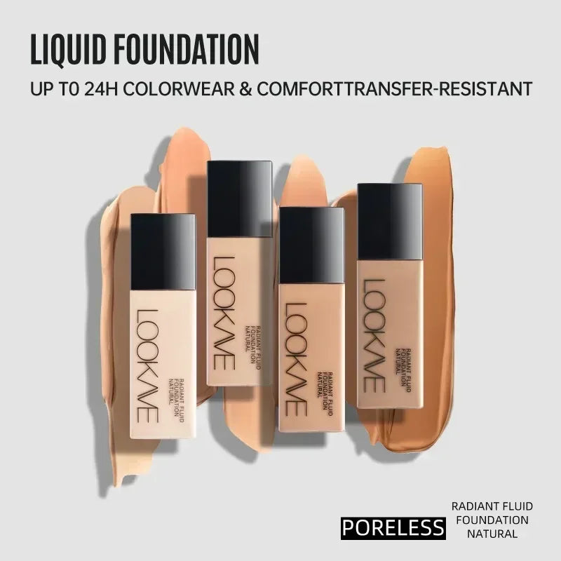 6 Colors Matte Foundation Liquid, High Coverage Concealer Waterproof Oil Control, Long Lasting Face Makeup Natural Finish