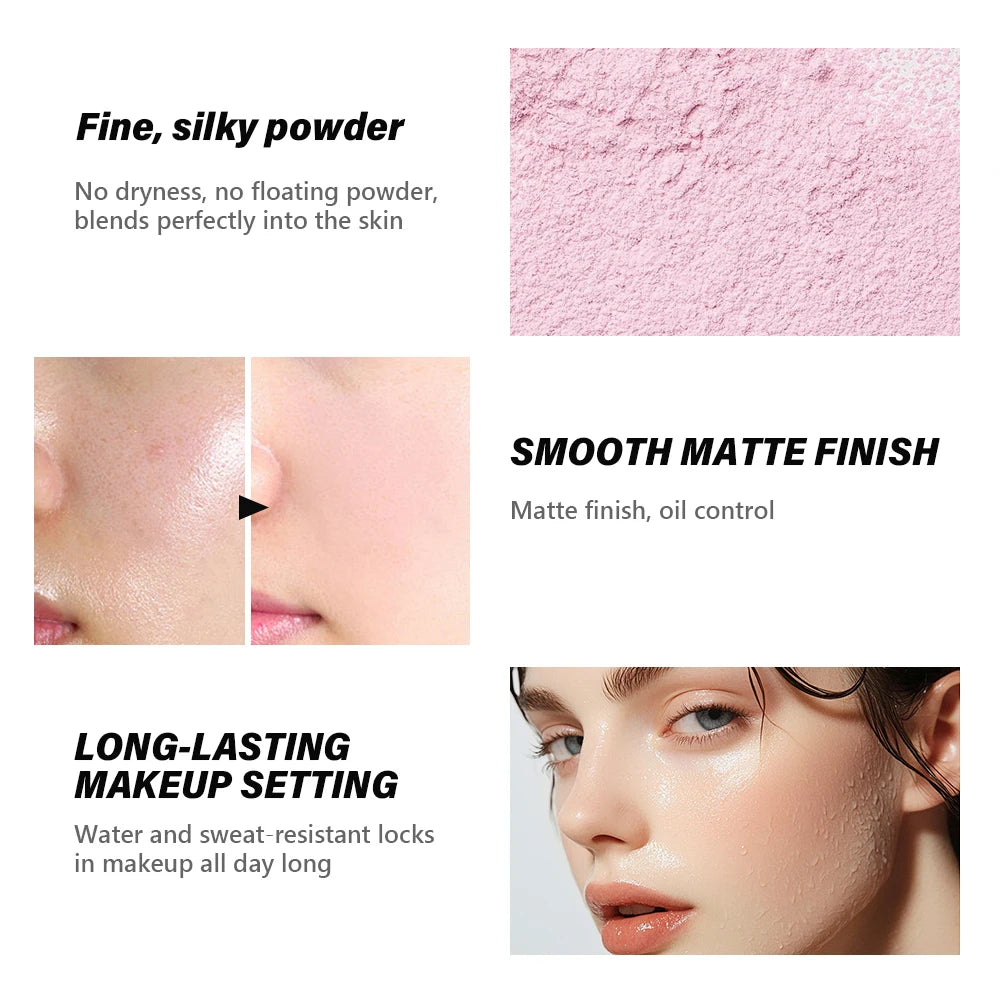 Loose Baking and Setting Powder Easy Bake Matte Finish Oil Control Blurring Effect Long Lasting Waterproof Cosmetics