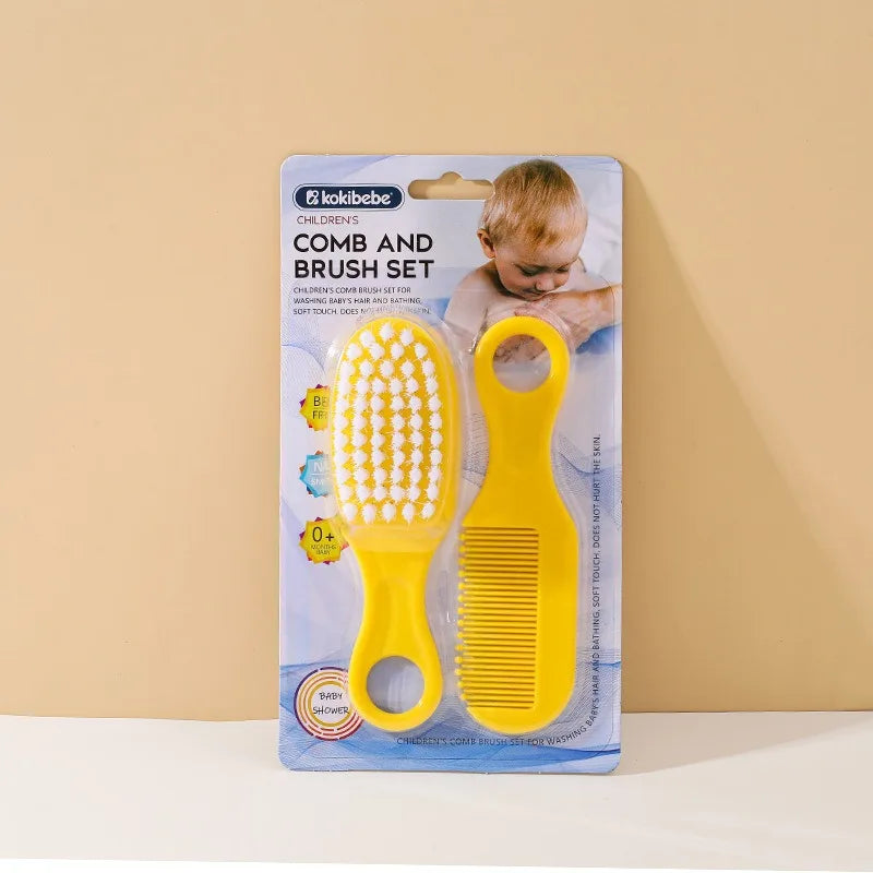 Newborn Safe Comb Brush Set: Gentle Grooming Kit for Baby Head Care, Anti-Cradle Cap with Massage Function, Bristles for Infants