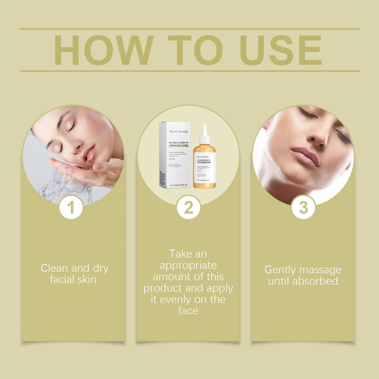 West&Month Glycolic Toner Remove Acne Marks Lightening Repairing Exfoliating Hydrating Whitening Rejuvenating Skin Care Products