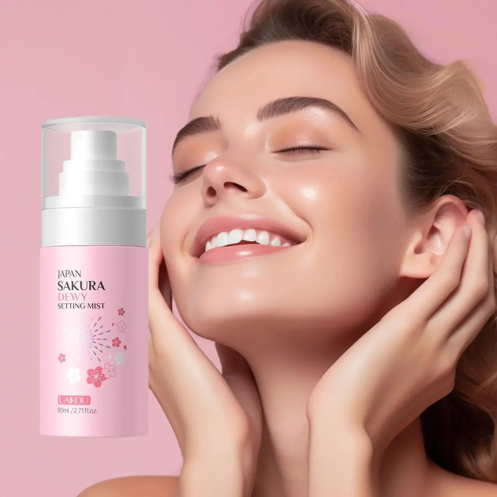 Long Lasting Makeup Setting Spray Sakura Face Mist Oil Control Waterproof Moisturizing Quick Fixer Non Sticky Dewy Finisher