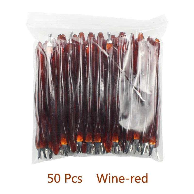 50/100 Pcs/Bag Scrape Dead Skin Push Fork Pedicure Nails Tools Cuticle Remover  V-shaped Sharp Trim Barbs and Exfoliate Manicure
