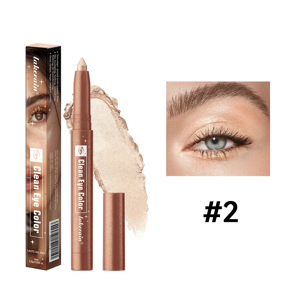 12 Colors Waterproof Eyeshadow Sticks Long Lasting High Pigmented Shimmer Glitter And Matte Eyeshadow Pencil Makeup