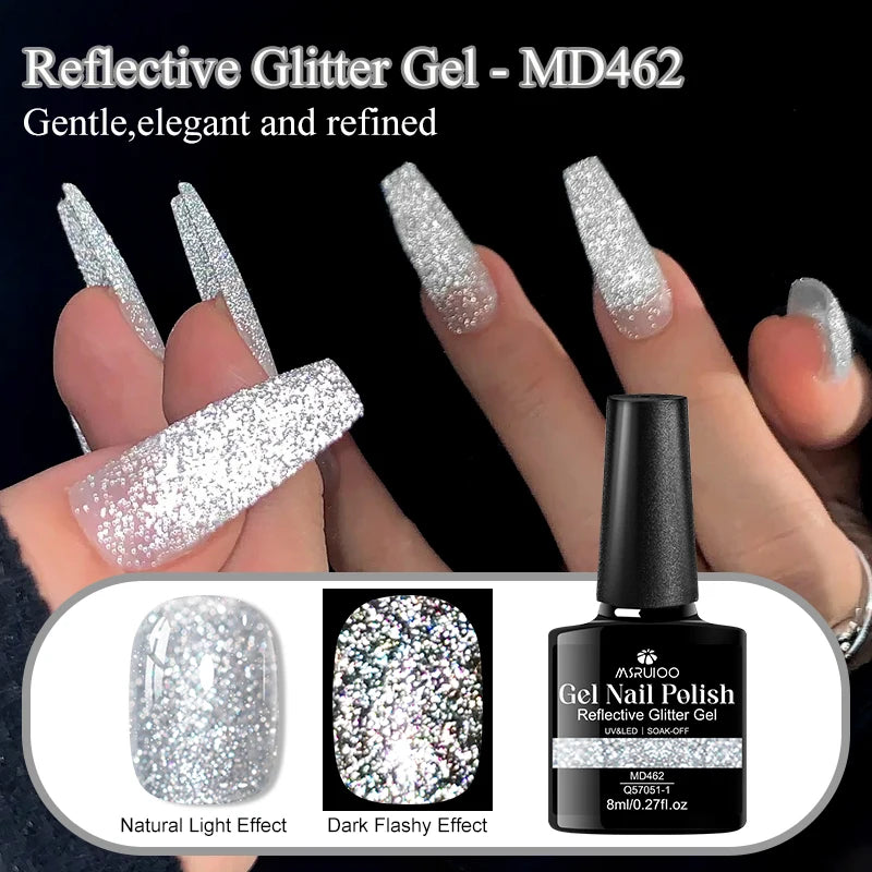 8ml Classic Series Reflective Glitter Gel Nail Polish High Gloss Shiny UV LED Soak Off Nail Supplies Manicure DIY Varnishes
