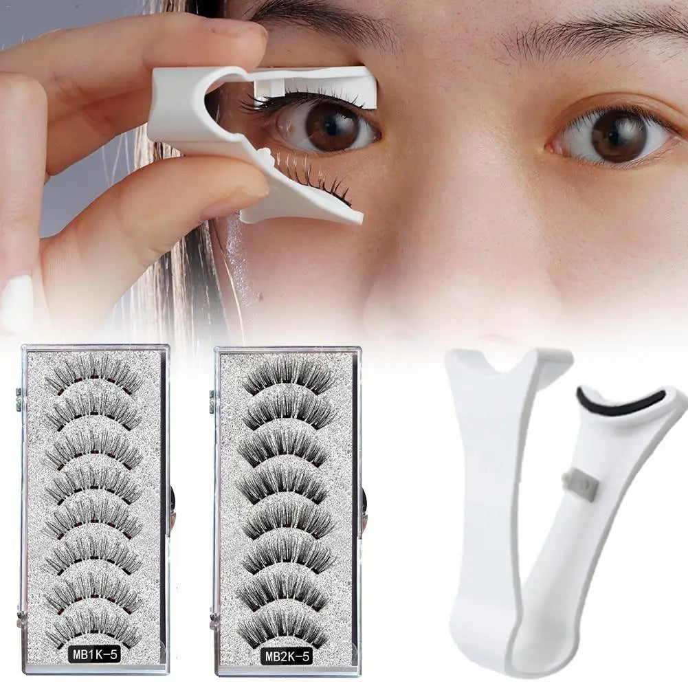 3D Natural Magnetic Eyelashes,With 5 Magnetic Lashes Eyelashes Handmade False Gift Reusable Magne T6N2