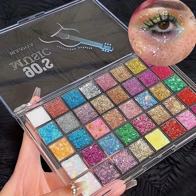 40 Colors Eyeshadow Palette - Matte & Glitter Eye Makeup,High Pigmentation Blendable Creamy Texture,Long-Lasting Eye Makeup