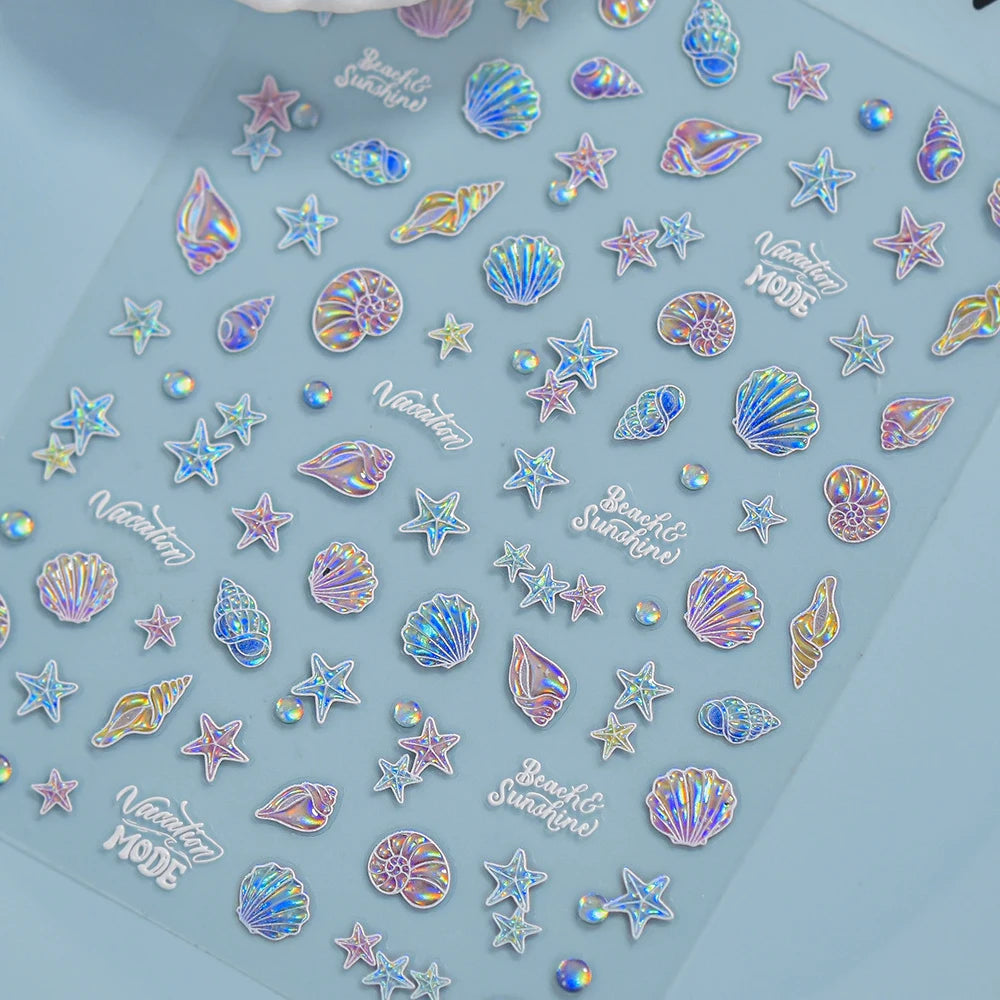 5D Rich Goldfish Nail Stickers Lotus Carp Ribbons Nail Art Appliqués Handmade Creative Nail Art Decorations