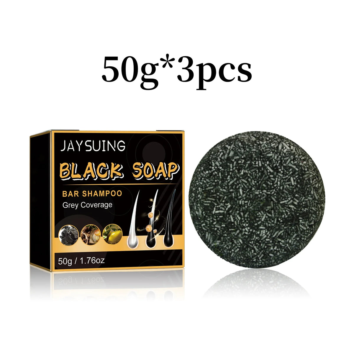 Black Hair Shampoo Soap Repairing Gray White Hair Color Smoothing Nourishing Clean Scalp Removing Dandruff Natural Hair Dye Soap