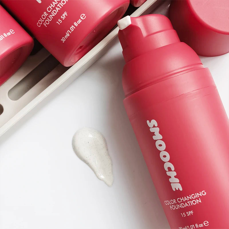 SMOOCHE Color Changing Foundation SPF15 Moisturize Waterproof Self Adjust Skin Tone Liquid Foundation Lightweight Nature Makeup