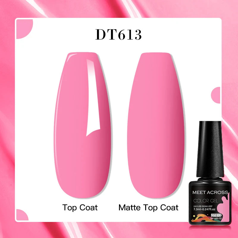 MEET ACROSS 7ml Red Blue Green Metallic Gel Nail Polish Super Bright Mirror Effect Semi Permanent LED UV Gel Nail Art Varnish