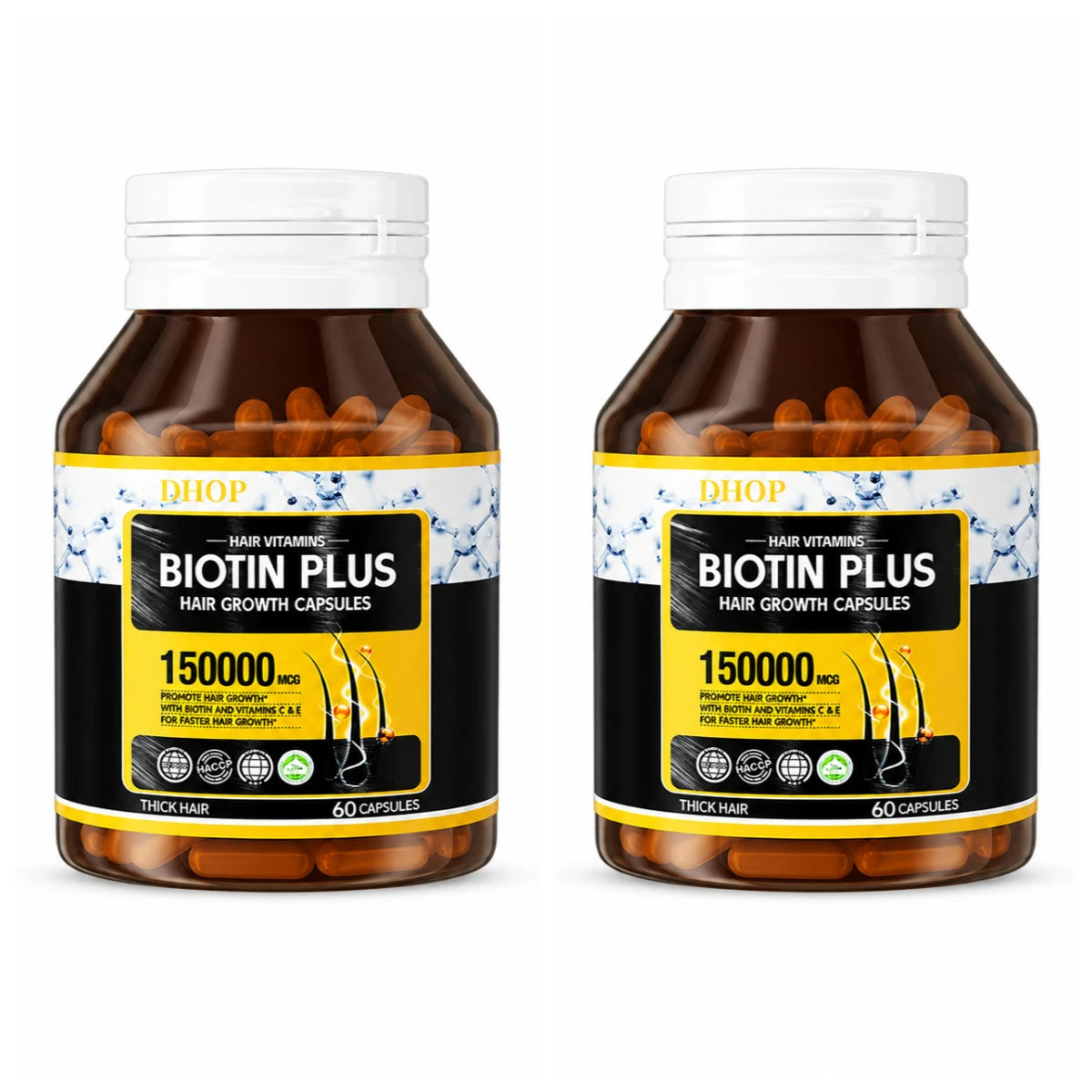Hair Growth Capsules 60 Count Dietary Supplement Contain Biotin,inositol & Multiple Vitamins Promote Thicker and Healthier Hair
