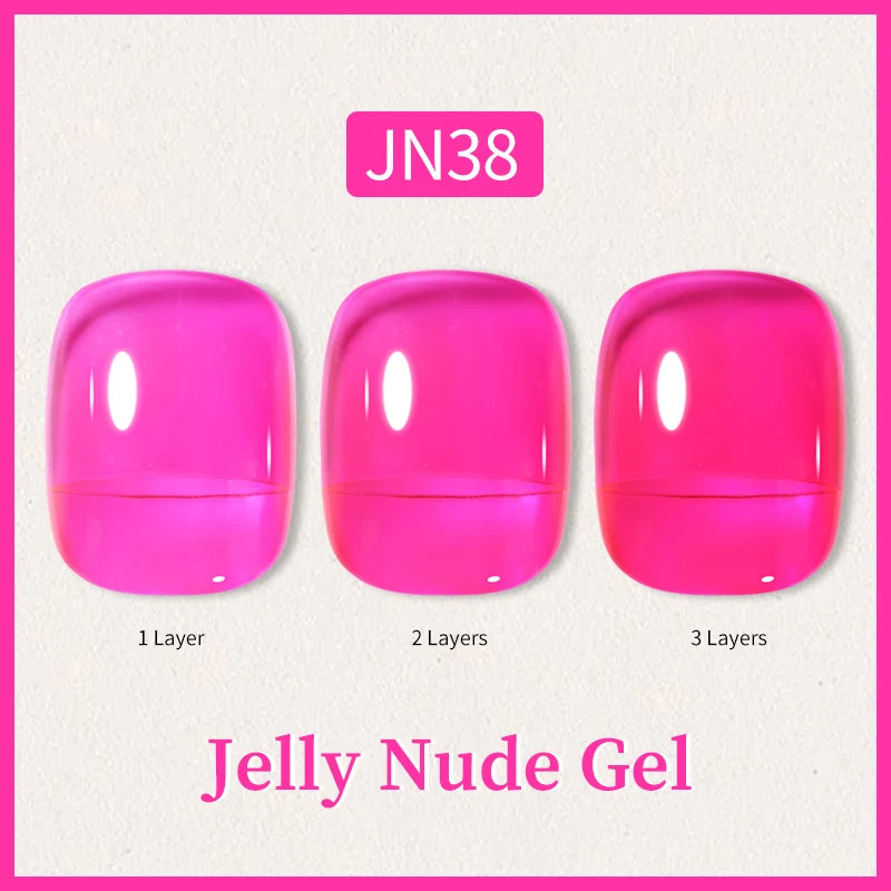 BORN PRETTY 10ml Glitter Pink Nude Jelly Nail Gel Polish Varnis Semi-permanent Sheer Translucent UV LED Soak Off Gel Polish
