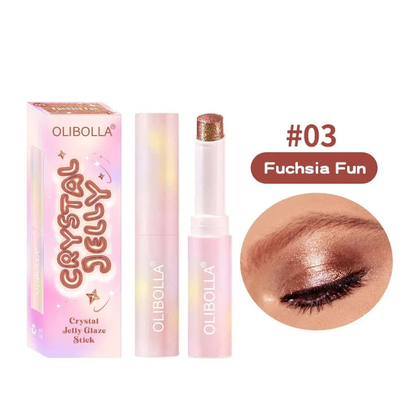 Watery Jelly Eyeshadow Stick Multi-Color Pearlescent Glitter High-gloss Eyeshadow Crystal Fine Shiny Eyeshadow Highlighter Stick