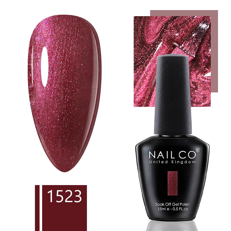 NAILCO 15ml Dark Gel Nail Polish Semi-permanent Varnish Hybrid UV Nails Art Glitter Colors Gel Polish Manicure Enamels For Nails