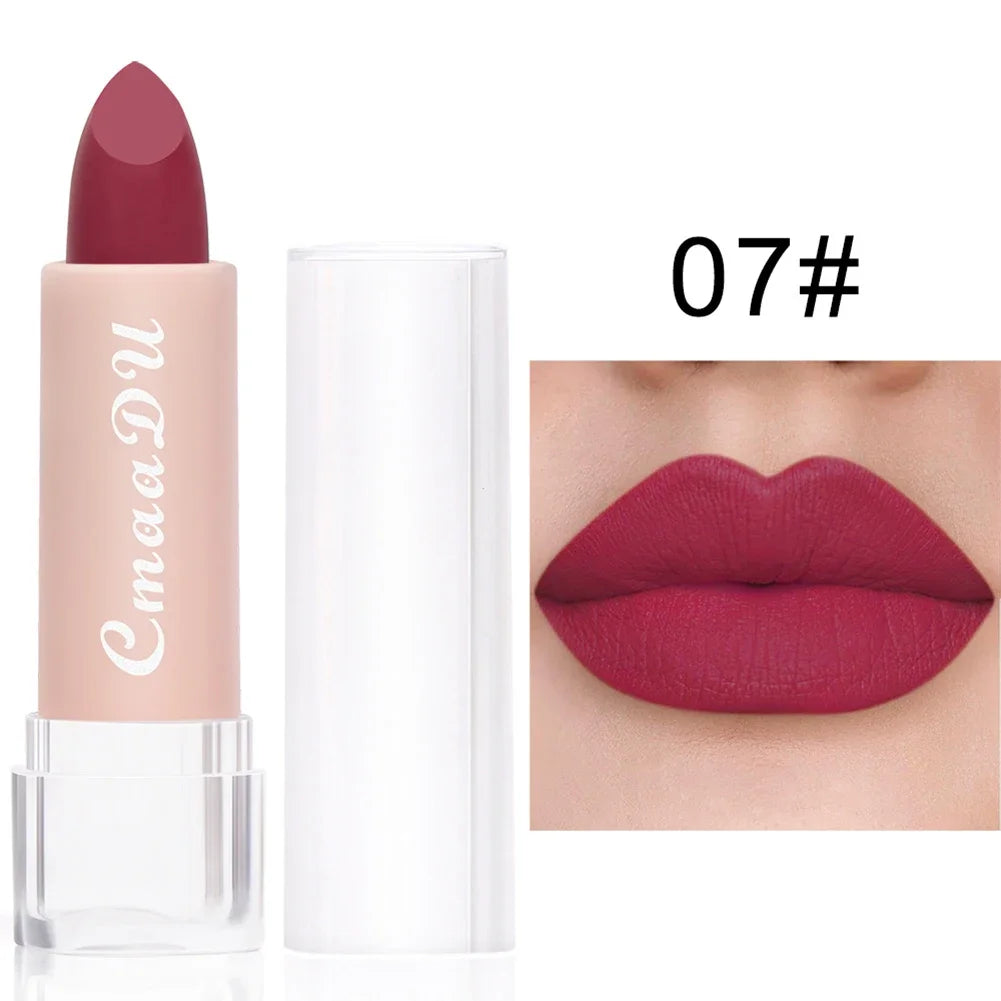 Matte Lipstick Bean Paste Pink Color Lips Makeup Waterproof Long Lasting Cosmetic Moisturizer Lip Stick 15 Color Daily Make Up