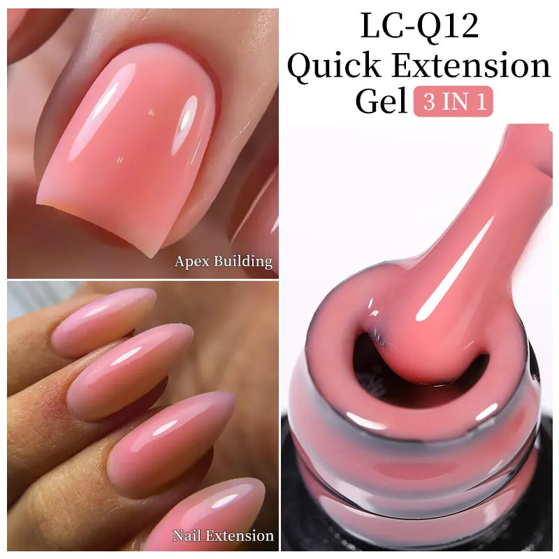 LILYCUTE 7ML Jelly Nude Pink Quick Extension Gel Nail Polish Transparent  Finger Prolong Long Lasting Construction Gel Varnish