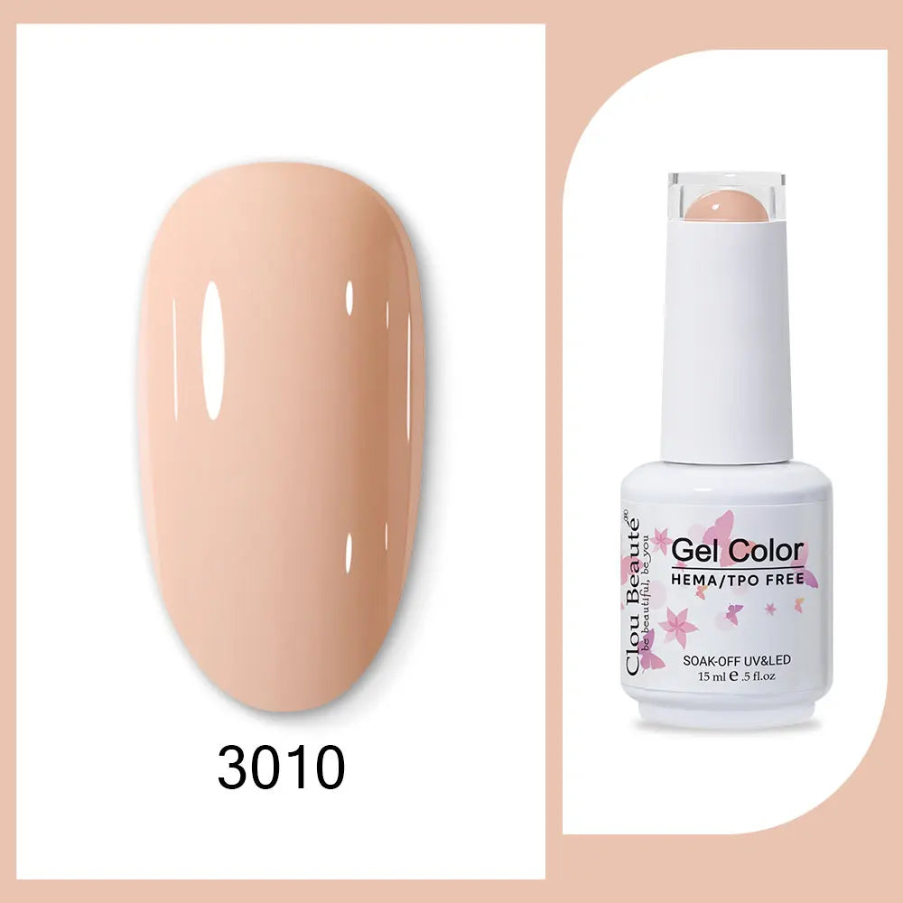Clou Beaute 15ml Red Black White Green Neon Gel Nail Polish Base Top Coat Velvet Top 400 Colors Semi Permanent Gel Nail Varnish