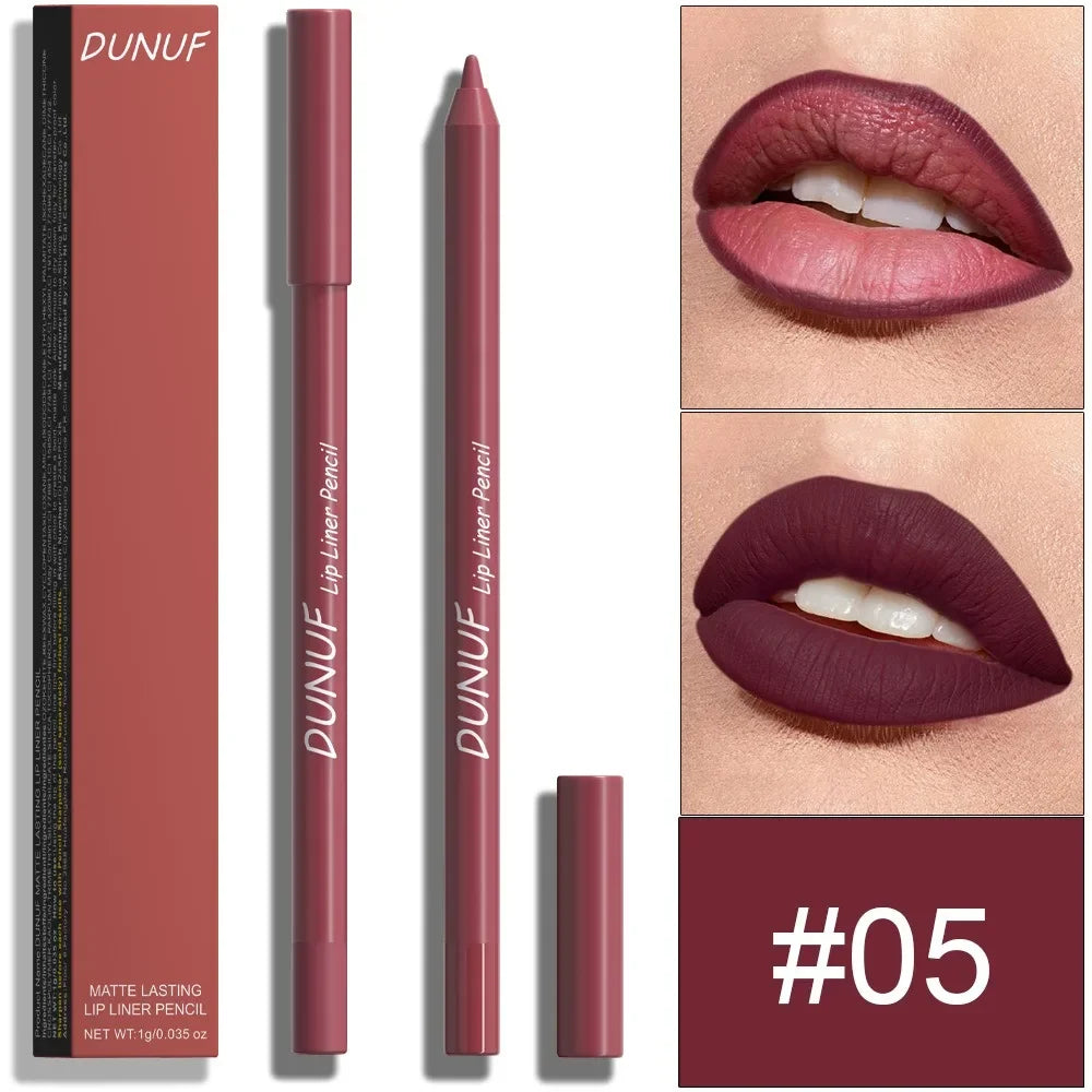 24 Colors Foaming Lipliner Durable Waterproof Soft Mist Lipstick Pen Gentle Pink Brown Purple Colors Matte Lip Contouring Pencil
