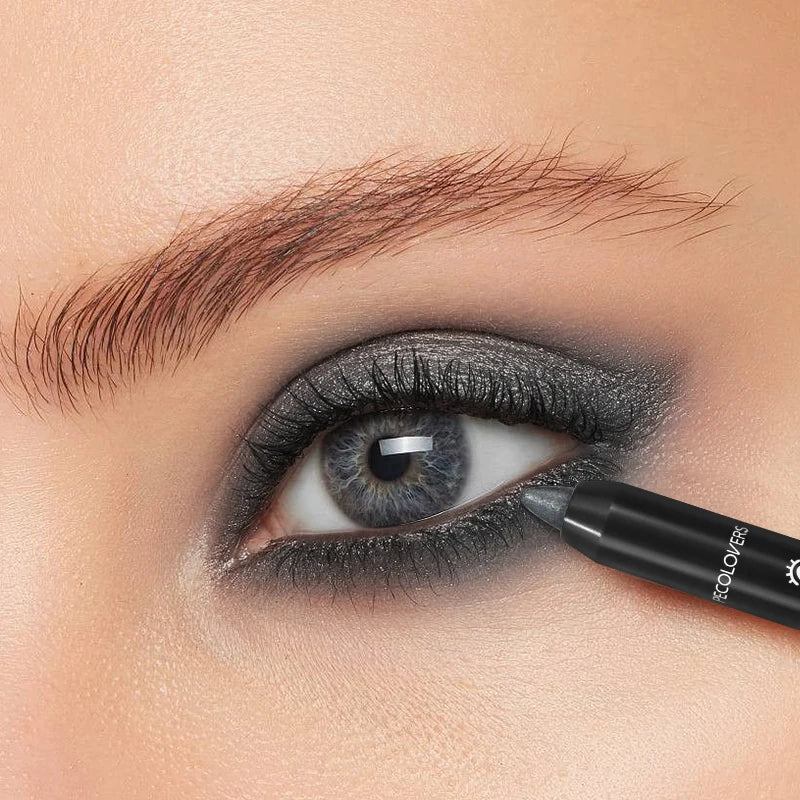 Dual-ended Design Shimmer Eyeshadow Stick, Multiple Used Colors, Eyeshadow&lying Silk&face Highlight Pen with Cotton Brush