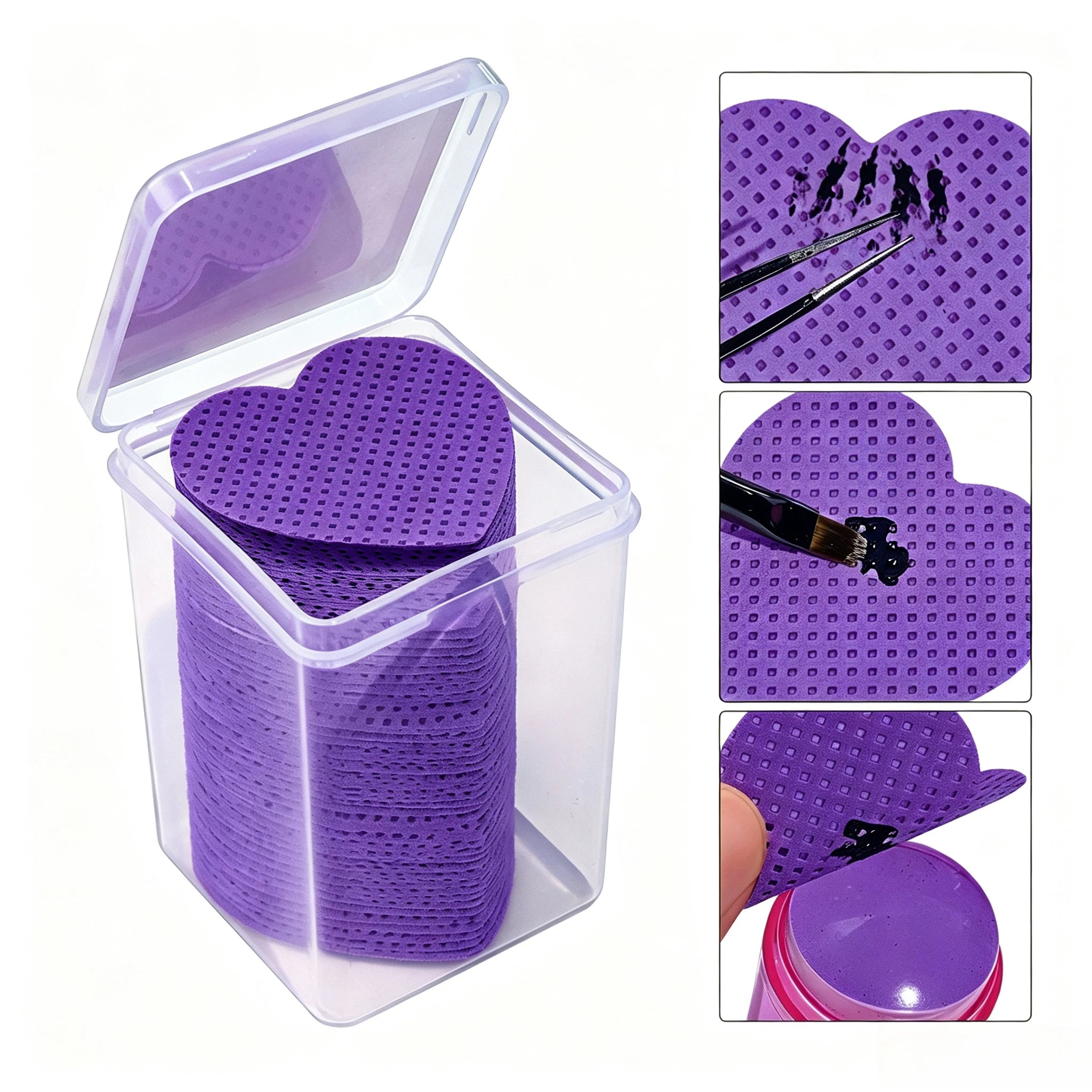 200 Pcs Lint Free Nail Wipes Nail Cleaning Pads Non-Woven Nail Gel Polish Remover Cotton Pads Salon Manicure Art Cleaning Tool