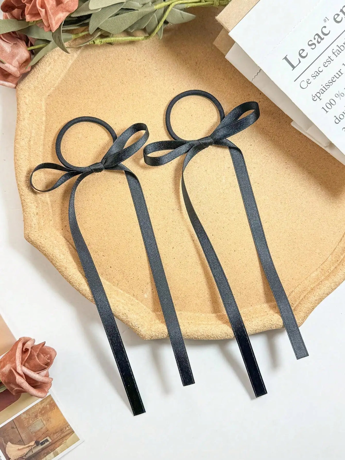 2pcs/set Ladies' fashionable and minimalist new bow headband versatile hair accessory hair clip
