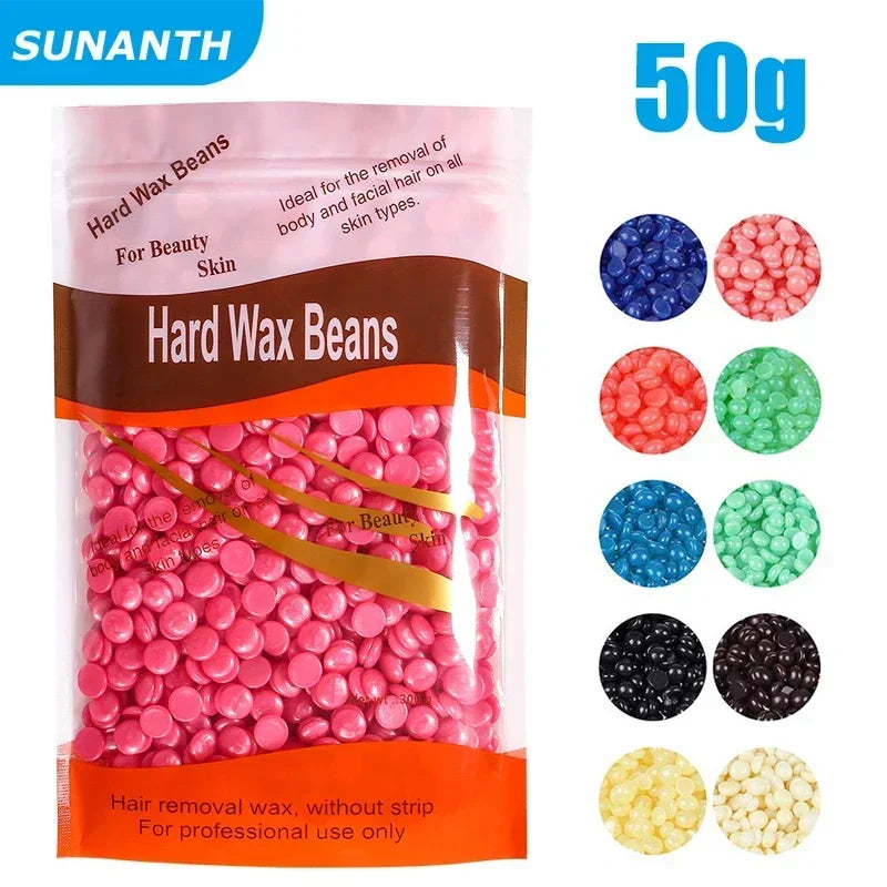 50g/200g/500g Hard Wax Beans for Hair Removal Body European Brazilian Pearl for Wax Warmer Waxing Beans for Wax Heater Machine