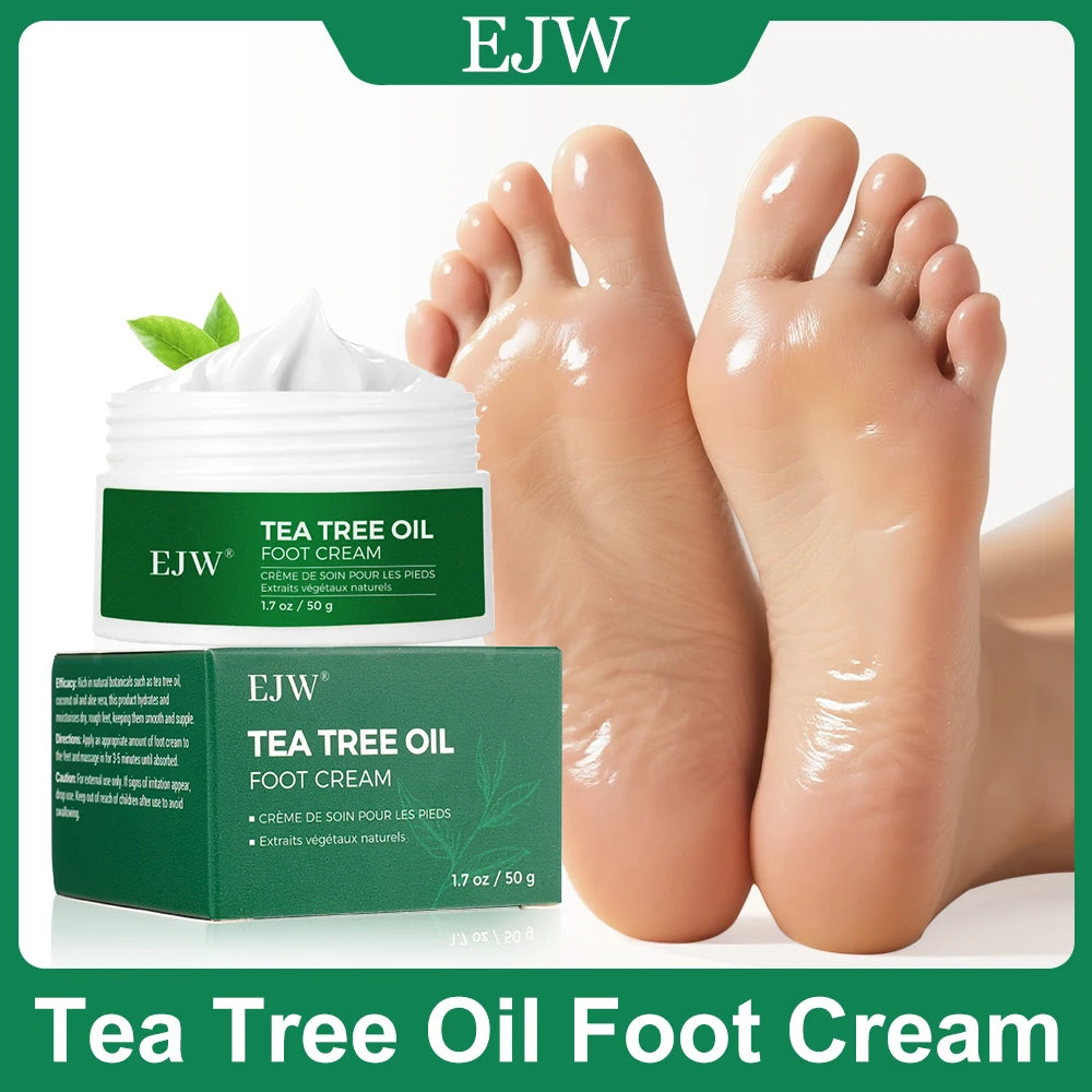 Tea Tree Oil Foot Cream, Warming Cream - Calluses, Dry Cracked Feet, Hands, Heels, Elbow -Softens & Moisturizes Skin, Foot Balm