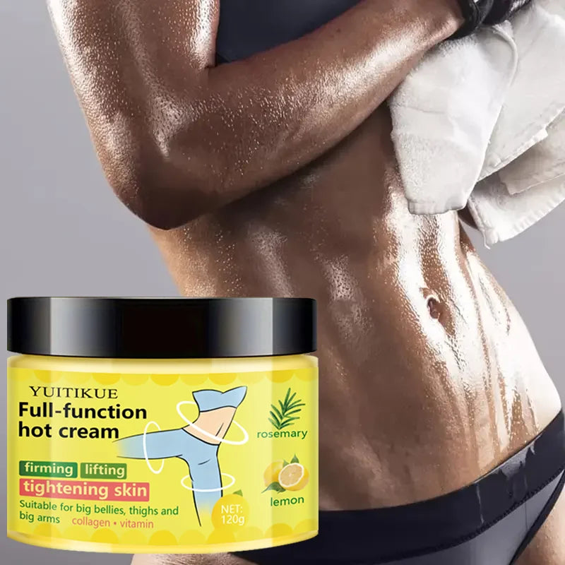 Full-function Hot Cream 120g - Firming, Lifting & Tightening, Rosemary & Lemon Formula for Belly, Thighs & Arms